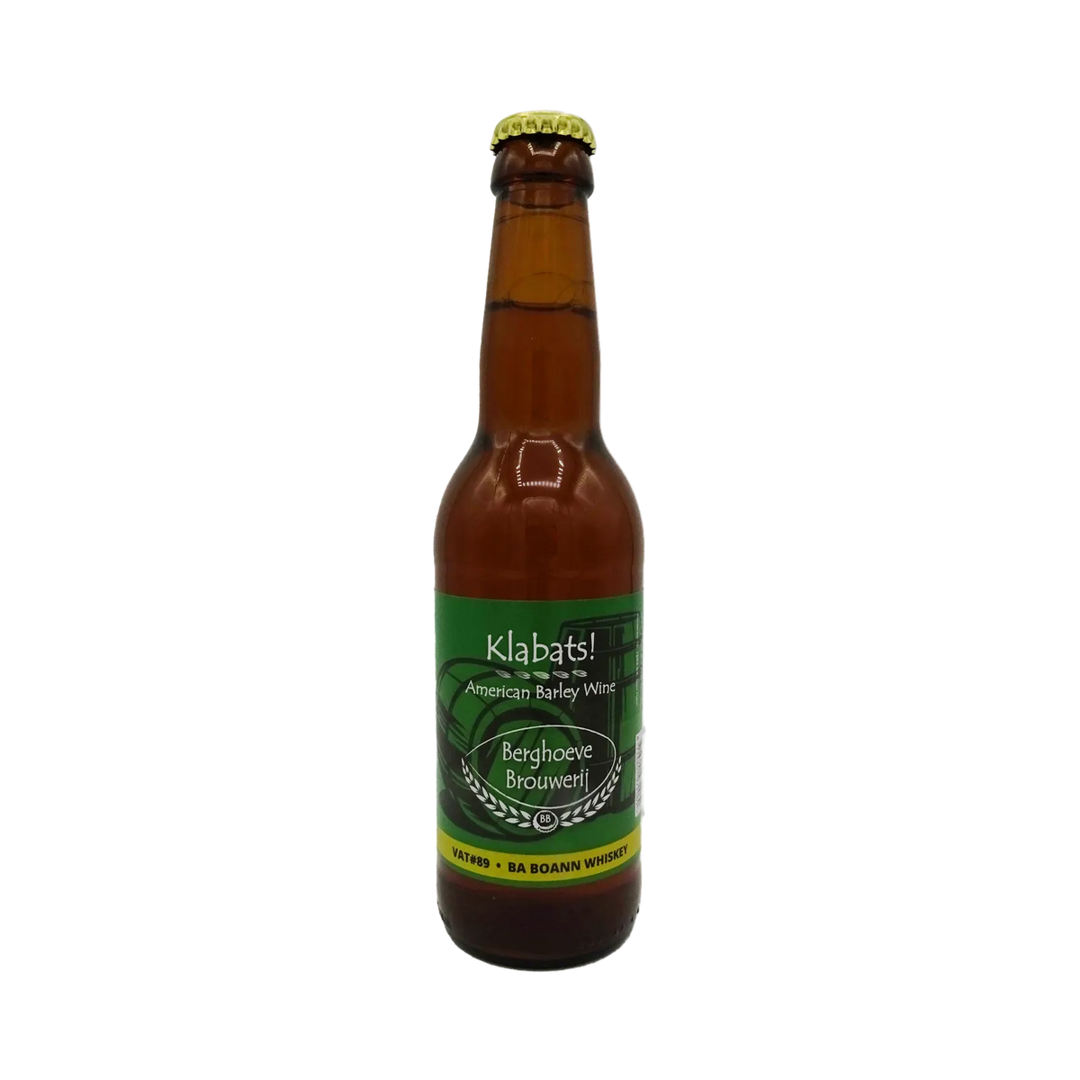 Klabats! BA Boann Whiskey VAT#89 van Berghoeve Brouwerij, American Barleywine in fles van 330 ml