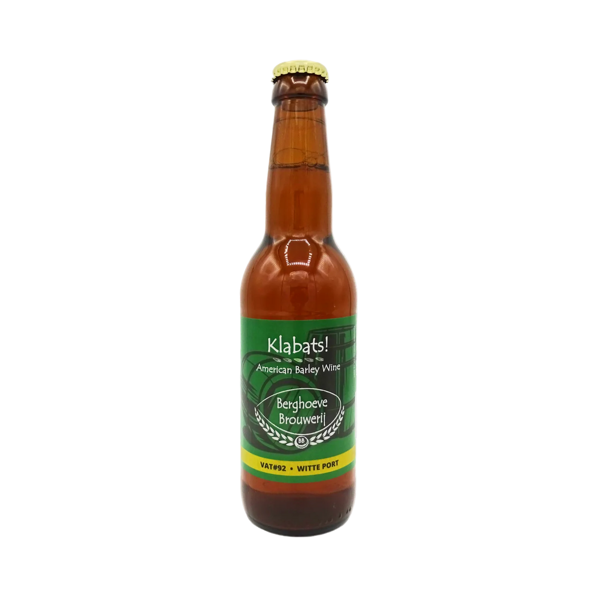 Klabats! BA Witte Port VAT#92 van Berghoeve Brouwerij, American Barleywine in fles van 330 ml