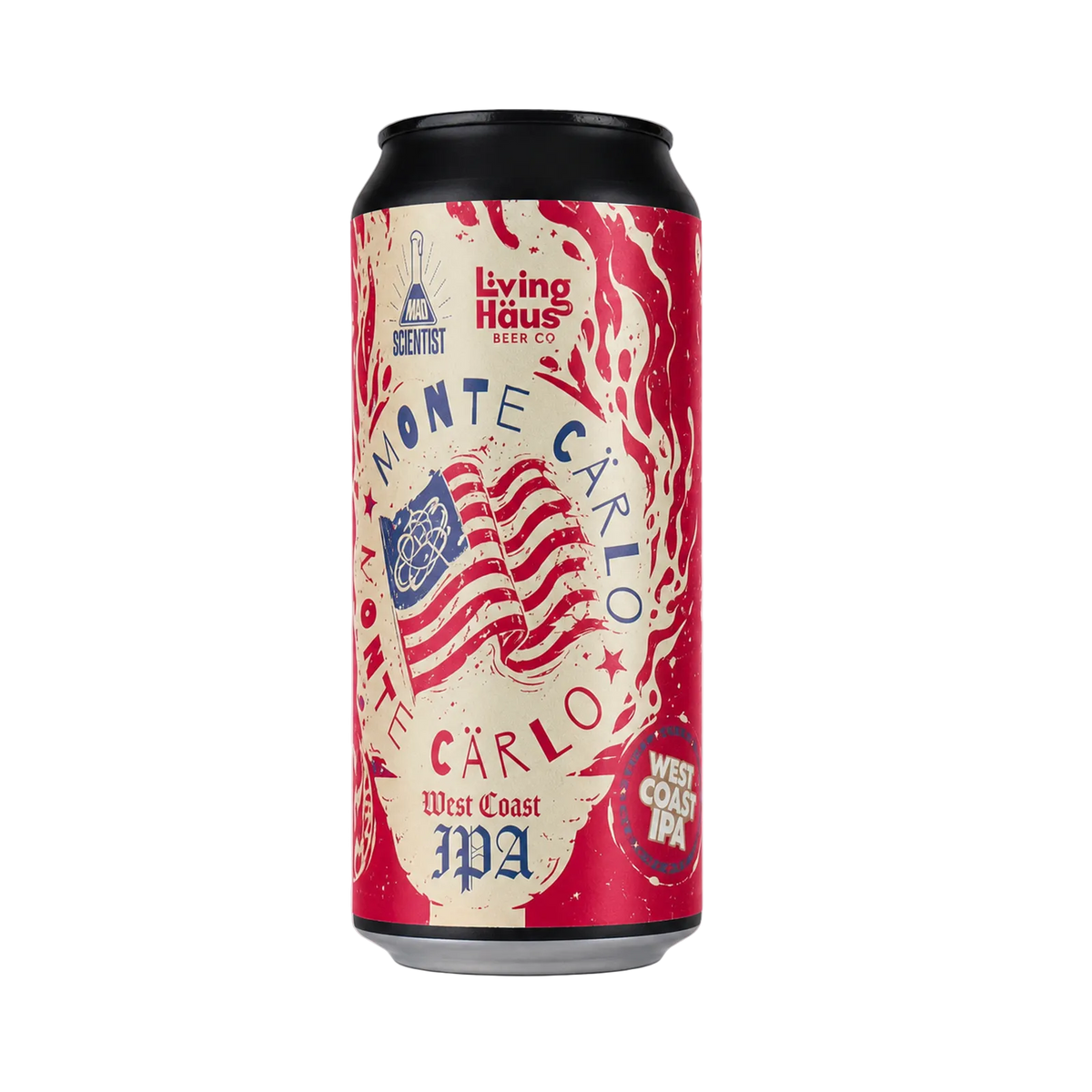 Monte Cärlo van Mad Scientist, West Coast IPA in blik van 440 ml
