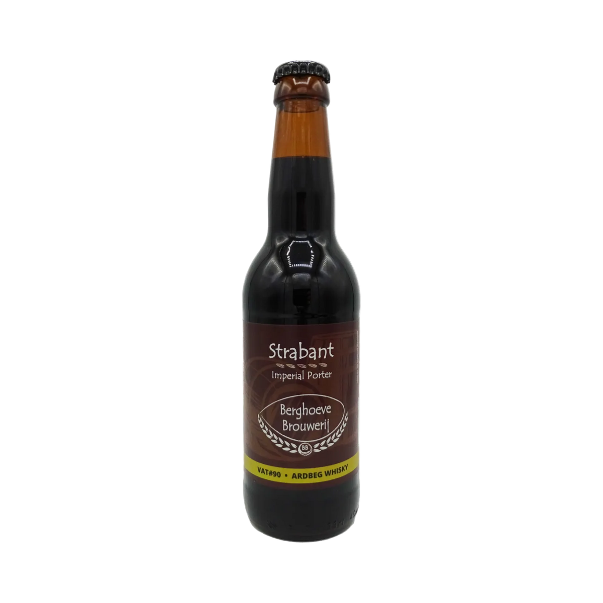 Strabant BA Ardbeg Whisky VAT#90 van Berghoeve Brouwerij, Imperial Porter in fles van 330 ml