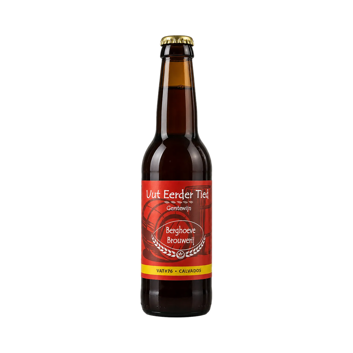 Uut Eerder Tied BA Calvados VAT#76 van Berghoeve Brouwerij, English Barleywine in fles van 330 ml