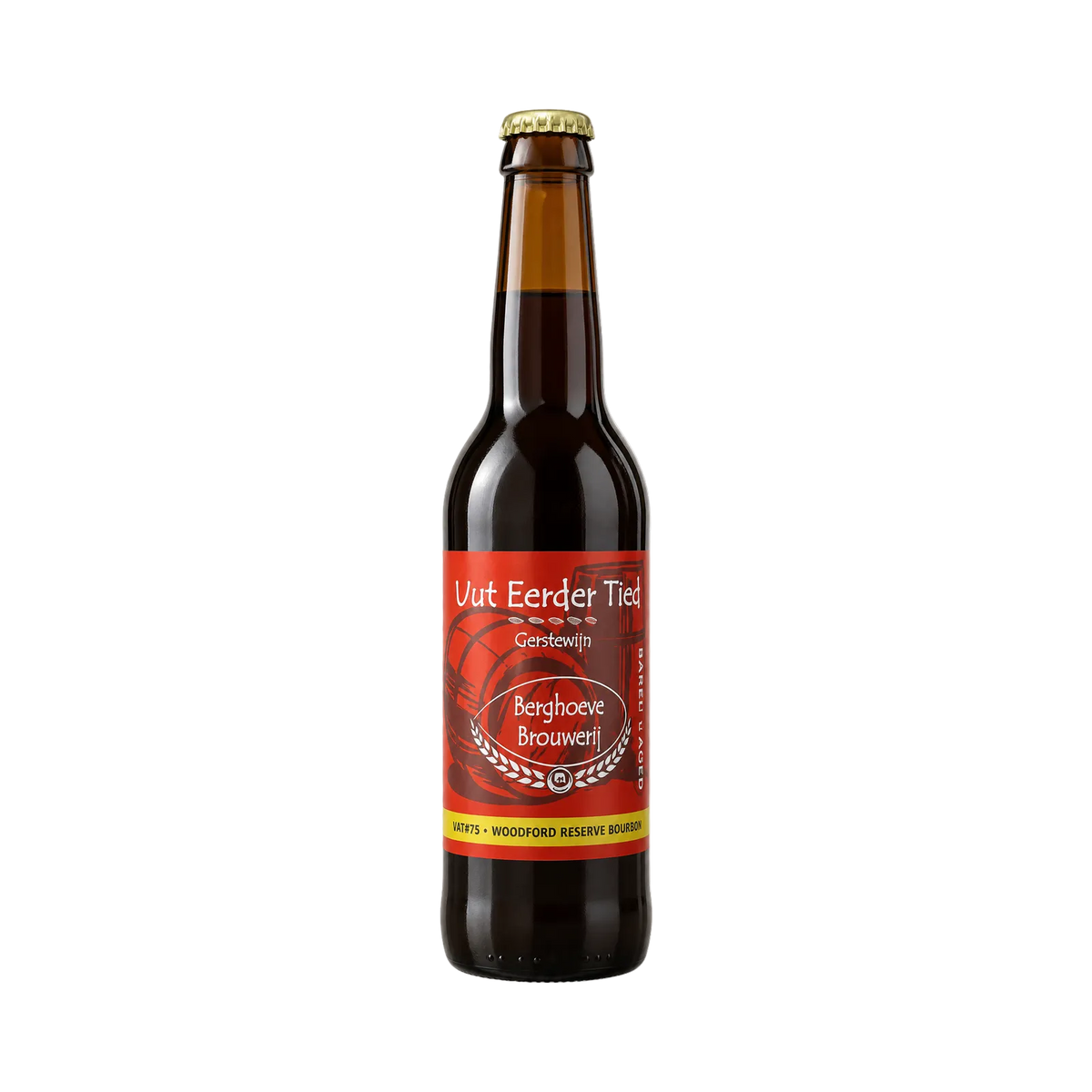 Uut Eerder Tied BA Woodford Reserve Bourbon VAT#75 van Berghoeve Brouwerij, English Barleywine in fles van 330 ml